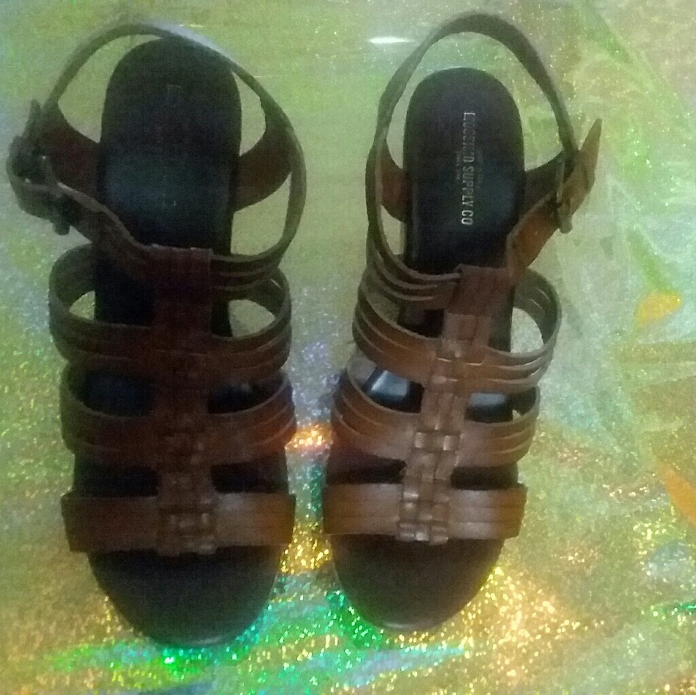 💜#W142 MOSSIMO WEDGE HEEL SANDALS Sz 11 - Picture 4 of 7